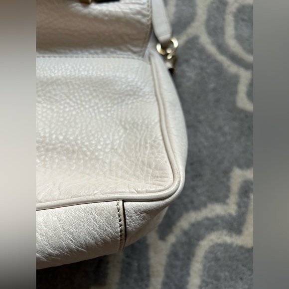 Kate Spade Lola Ave Lia Pebbled Leather Crossbody Messenger Purse Chalk White - Picture 10 of 15